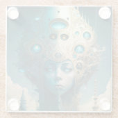 Surreal Futuristische Alien Woman Lanscape Glasuntersetzer (Rückseite)
