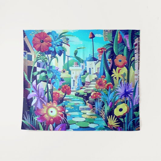 Surreal Garden - Blumenbild 2 Wandteppich (Vorderseite (Horizontal))