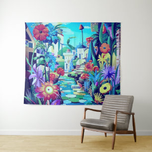 Surreal Garden - Blumenbild 2 Wandteppich