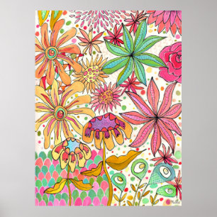 Surreal Garden Floral Gouache Ink Art Artist Druck Poster