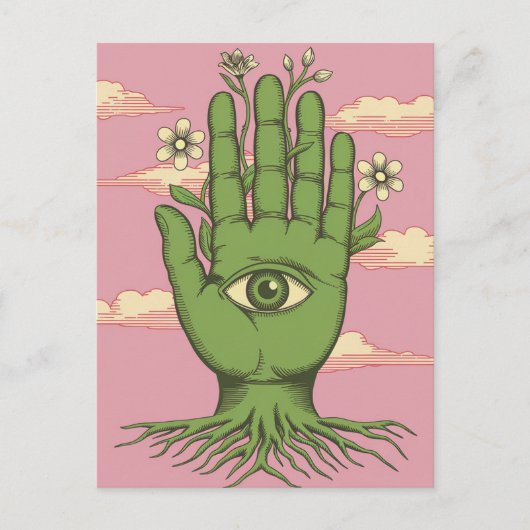 Surreal Gardeners Green Hand Postkarte (Vorderseite)