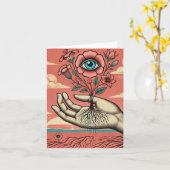 Surreal Gardeners Hand jeder Anlass Karte (Gelbe Blume)