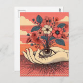 Surreal Gardeners Hand mit Auge Postkarte (Vorne/Hinten)