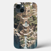 Surreal Geometric City Landscape Fantasy Art Case-Mate iPhone Hülle (Rückseite)