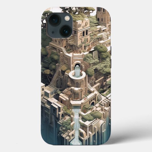 Surreal Geometric City Landscape Fantasy Art Case-Mate iPhone Hülle (Rückseite)
