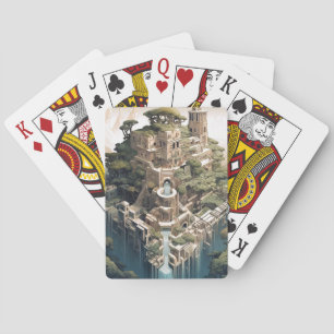 Surreal Geometric City Landscape Fantasy Art Spielkarten
