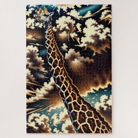 Surreal Giraffe – Künstlerisches Tierdesign Puzzle (Vertikal)