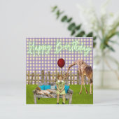 Surreal Girl and Zoanimals Funky Birthday (Stehend Vorderseite)