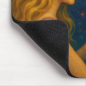 Surreal Girl Holding Mirror mit Alien Reflection Mousepad (Ecke)