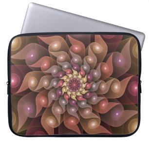 Surreal glänzende Blumen moderne abstrakte Fraktal Laptopschutzhülle