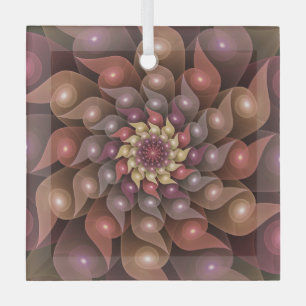 Surreal glänzende Blumen moderne abstrakte Fraktal Ornament Aus Glas