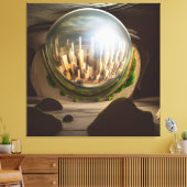 Surreal Glass World Plato's Höhle Canvas Print Leinwanddruck (Insitu (Wohnzimmer))