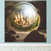 Surreal Glass World Plato's Höhle Canvas Print Leinwanddruck (Insitu (Holzboden))