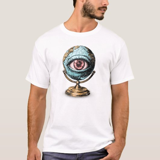 Surreal Globe Vision - Das Auge der Wahrnehmung T-Shirt (Vorderseite)