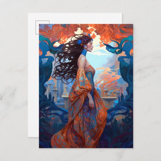 Surreal Goddess Queen Fantasy Postkarte (Vorne/Hinten)