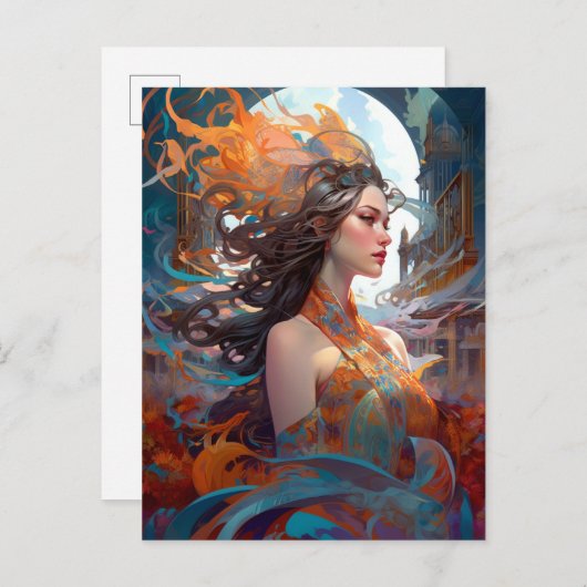 Surreal Goddess Queen Fantasy Postkarte (Vorne/Hinten)