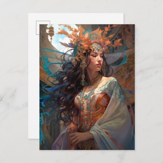 Surreal Goddess Queen Fantasy Postkarte (Vorne/Hinten)