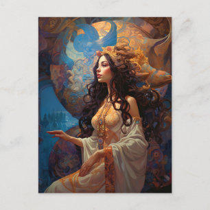 Surreal Goddess Queen Fantasy Postkarte