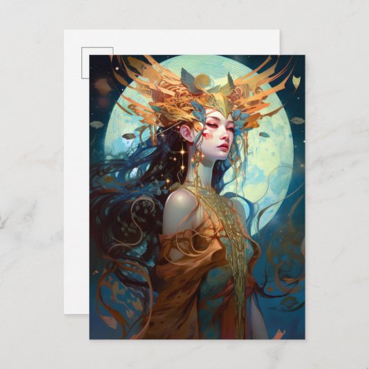Surreal Goddess Queen Fantasy Postkarte (Vorne/Hinten)