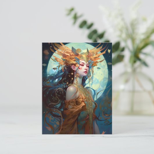 Surreal Goddess Queen Fantasy Postkarte (Stehend Vorderseite)