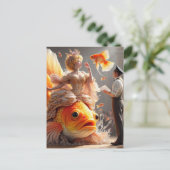 Surreal Goldfish Couture Feiertagspostkarte (Stehend Vorderseite)