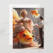 Surreal Goldfish Couture Feiertagspostkarte (Vorne/Hinten)