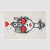 Surreal Gothic Fantasy Head & Hearts AX1 Decoupage Seidenpapier (Vorderseite)