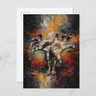 Surreal Hands Emerging from Feet Expressive Postkarte