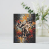 Surreal Hands Emerging from Feet Expressive Postkarte (Stehend Vorderseite)