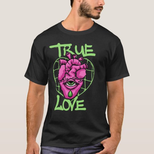 Surreal Heart with Eye streetwear T-Shirt (Vorderseite)