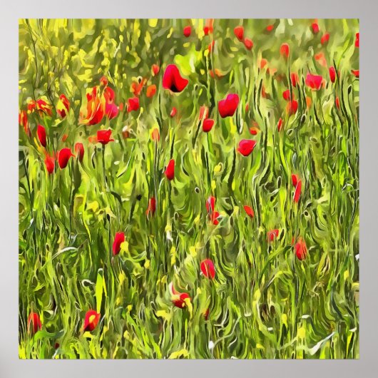 Surreal Hypnotic Poppies Poster (Vorne)