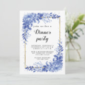 Surreal Indigo Bouquet - Party Invitation, wedding Save The Date (Stehend Vorderseite)