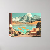 Surreal Interior with Fish and Moonlit Landscape Leinwanddruck (Vorderseite)