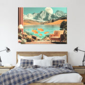 Surreal Interior with Fish and Moonlit Landscape Leinwanddruck (Insitu (Schlafzimmer))