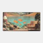 Surreal Interior with Fish and Moonlit Landscape Schreibtischunterlage (Vorderseite)