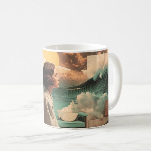 Surreal Interior With Woman and Cat Kaffeetasse (VorderseiteRechts)