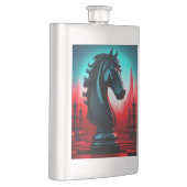 Surreal Intricated Black Knight Schach Piece Flachmann (Rechts)