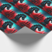 Surreal Intricated Black Knight Schach Piece Geschenkpapier (Ecke)