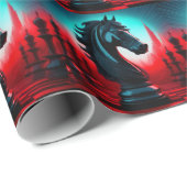 Surreal Intricated Black Knight Schach Piece Geschenkpapier (Rolleneckpunkt)