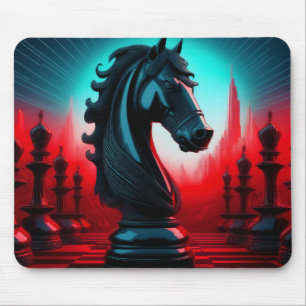 Surreal Intricated Black Knight Schach Piece Mousepad