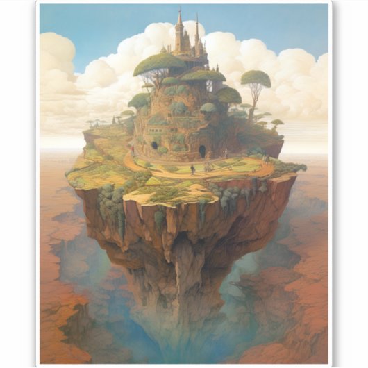 Surreal Island Landschaft Fantasy Art Aufkleber (Vorderseite)