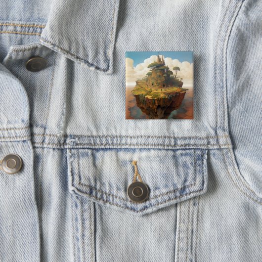 Surreal Island Landschaft Fantasy Art Button (Beispiel)