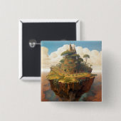 Surreal Island Landschaft Fantasy Art Button (Vorne & Hinten)