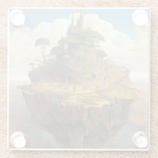 Surreal Island Landschaft Fantasy Art Glasuntersetzer (Rückseite)