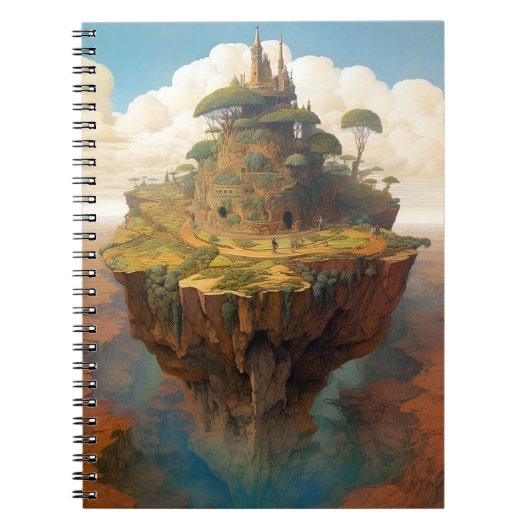 Surreal Island Landschaft Fantasy Art Notizblock (Vorderseite)