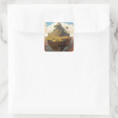 Surreal Island Landschaft Fantasy Art Quadratischer Aufkleber (Tasche)