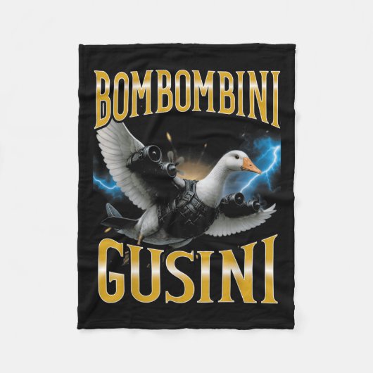 Surreal Italian Brainrot Meme Bombombini Gusini Fu Fleecedecke (Vorderseite)