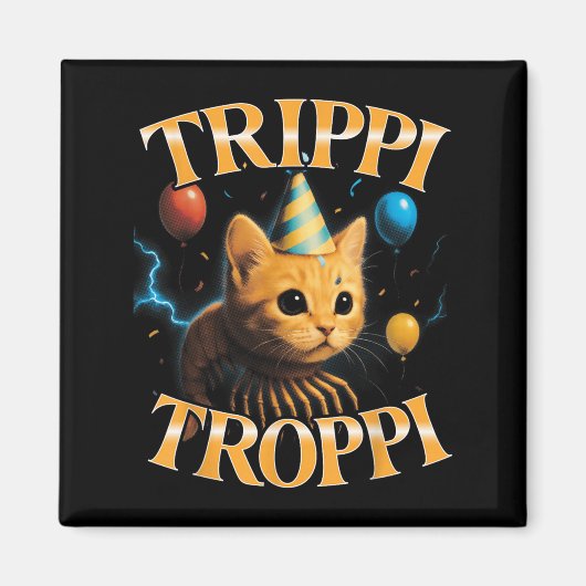 Surreal Italian Brainrot Meme Trippi Troppi Funny Magnet (Vorne)