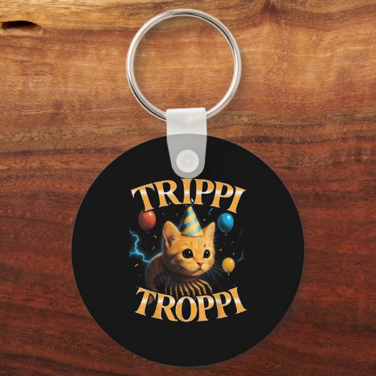 Surreal Italian Brainrot Meme Trippi Troppi Funny Schlüsselanhänger (Vorderseite)