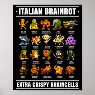 Surreal italienisches Brainrot-Shirt lustig Alpha Poster